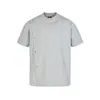 26015 Marca de Tendencia de Nicho Unisex Peso Pesado 320g Decorado con Botones Diseño Desconstruido Cuello Redondo Camiseta de Manga Corta Holgada para Hombre