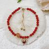 Año del Tigre Año de Cumpleaños Pulsera Roja China Femenina Diseño Nicho ins Pulsera de Cuentas Rojas Pulsera de Novia Pulsera de Estudiante