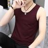 Chaleco para Hombre Cuello Redondo Ajustado Estilo Coreano Sin Mangas Deportivo Fitness Color Sólido Casual Transpirable Camiseta Interior Camiseta Interior para Adolescentes