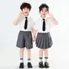 Falda Plisada Estilo Academia Infantil de Rendimiento para Niños Programa de Actuación de Graduación Coro Uniforme Escolar para Niños y Niñas