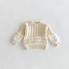 Suéter de Punto Infantil 2025 Otoño e Invierno Nuevo Estilo Bebé Niña Trenzado Cálido Top Ropa Exterior de Punto Estilo Infantil