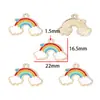 Dibujo Animado Lindo Aleación de Goteo de Aceite Nube Arcoíris Colgante Pulsera DIY Collar Llavero Encanto para Bolsos W775