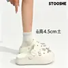 Sandálias perfuradas estilo Birkenstock de sola grossa para mulheres, para uso externo no verão, resistentes a odores, antiderrapantes, EVA que aumenta a altura, sandálias fechadas à prova d'água para praia para mulheres