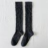 Calcetines Lolita para Primavera y Otoño, Estilo Lolita Japonés Calcetines Negros y Blancos JK para Pantorrilla de Mujer, Estilo Girly Jacquard de Verano