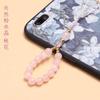 Cadena Colgante para Teléfono Móvil de Cristal Rosa Estilo Muñequera Original Nicho Hecho a Mano con Cuentas Anticaída para Teléfono Móvil Cordón para Colgar Teléfono Móvil Estilo Mujer