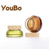 Transfronterizo en stock 15 g30g50g Aceituna Té Verde Hombro Inclinado Botella de Vidrio para Crema Botella de Crema Tanque de Crema Tanque de Crema