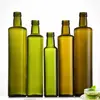 Botella de aceite de oliva al por mayor botella de aceite de sésamo verde oscuro marrón cuadrada redonda aceite de sésamo aceite de camelia aceite de nuez botella de vidrio vacía