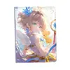 Nuevo Cuaderno A5 Sakura Brillante Azul Dorado Página a Todo Color Nuevo Diario de Dibujos Animados Anime Niña Sakura Libro de Mano
