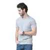 Camiseta de Manga Corta para Hombre, Corte Ajustado, 100% Algodón, Delgada y Transpirable, Camisa Base de Color Sólido, Ropa Blanca Hecha a Medida
