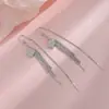 Pendientes de rombo geométrico con borlas largas, modernos y populares, lujo ligero, exquisitos, hilo para la oreja cuadrado exagerado con diamantes completos, estilo coreano