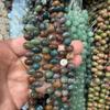 Pulsera tejida a mano con cuentas naturales, agujero horizontal, redonda, gota de agua, con cuentas de jade y cristal, accesorios de joyería