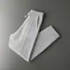 Pantalones gruesos de cachemira para hombre, pantalones versátiles de corte ajustado, prenda exterior cálida con bolsillos, pantalones de lana, pantalones de punto de invierno