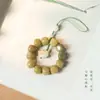 Cadena Corta para Teléfono Móvil con Garra de Gato Pequeña Fresca Quemada al Carbón Lanyard Corto Rosario de Bodhi Weathered Hebilla de Anillo Colgante Anticaída Anticaída