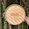 Recogedor de Bambú Vintage, Tejido a Mano con Acabado Carbonizado Desgastado, Recogedor Redondo de Bambú para Publicidad, Decoración de Techo, Tamiz, Pintura de Jardín de Infancia y Danza