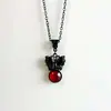 Collar Junyan de Mariposa Negra y Rubí para Comercio Exterior Transfronterizo Joyería Simbólica Estilo Gótico Natural para Enamorados