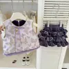 Traje Tang para Niña Ningli Atuendo de Año Nuevo Chaleco Otoño/Invierno Nuevo Estilo Moda Infantil Conjunto de Falda Corta para Niñas