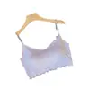 Camisola de Rayón Simple con Volantes para Mujer, Corte Ajustado, Versátil, Lencería con Copas Fijas para Usar por Dentro y por Fuera