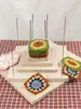 Moldeador de Pieza de Flor de Ganchillo Tejida a Mano, Herramienta de Secado de Muñecas, Tablero Perforado de Posicionamiento de Hilo, Aguja de Ganchillo