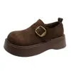 Zapatos Casuales Gruesos para Mujer que Aumentan la Altura 2026 Otoño Nuevos Mocasines Casuales Retro sin Cordones