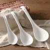 Venda Direta de Fábrica Cerâmica Branca Pura Colher de Três Curvas Colher de Chá Colher Pequena para Sopa Colher de Sopa Sem Furo Concha Colher Grande para Sopa Hotel