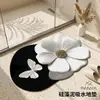 Alfombrilla de baño de tierra de diatomeas, absorbente y antideslizante, adecuada para baños, dormitorios y entradas; un diseño floral elegante que también es resistente a la suciedad y perfecto para baños