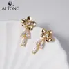 Brincos de Flores Pequenas Frescas e Doces Aitong Jewelry Estilo de Férias Luxo Acessível Brincos Únicos Brincos Estilo Ins Japonês e Coreano