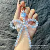 Colgante para Teléfono de Lazo Acrílico Estilo Ins Estrella de Cinco Puntas Lindo Gato de Resina Cadena de Cuentas Hecha a Mano