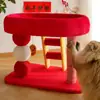 Nido de Gato Hada Maulladora Año Nuevo Todo en Uno Poste Rascador de Cuerda de Cáñamo Soporte Universal para Gato Ahorro de Espacio Esterilla Refrigerante de Cuatro Estaciones Juguete de Poste Rascador para Gato