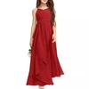 Vestido Chiffon Coral Infantil Meninas Vestido Princesa Elegante Longo Vestido para Performance de Piano Pequeno Apresentador Vestido Infantil Verão