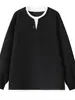 Moletom masculino de outono estilo americano, peso pesado, gola redonda, com design de padrão de losangos, uma peça de outer wear moderna para adolescentes, nova coleção 2026
