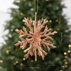 Novo produto transfronteiriço: Pingente decorativo de floco de neve de Natal em PC dourado, adereço decorativo DIY para árvore de Natal, enfeite para pendurar doce