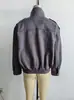 Comercio Exterior Ropa de Mujer 2025 Otoño Nuevo Transfronterizo Estilo Europeo y Americano Moda Casual Cuello Alto Manga Larga Chaqueta con Textura de Gamuza