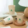 Vasos de papel desechables de fibra de bambú, vasos de agua engrosados de color natural para uso doméstico y comercial, al por mayor por caja, para café, bebidas calientes y té