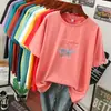 Comercio Exterior Exportación Transfronteriza Nuevo Estilo Talla Grande Holgada Camiseta de Manga Corta Verano Cuello Redondo Elegante Camiseta de Manga Corta para Mujer
