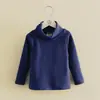 Versão coreana de camisa base de algodão escovado de gola alta para crianças meninos e meninas casaco base de algodão não desbota e não faz bolinhas