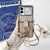 Moda Luxo Adequado para Huawei Nova Flip Anel de Desenho Animado Cordão Transversal Couro Criativo Tela Dobrável Celular