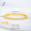 Puzuo loja de ouro com pulseira de fivela de diamante semicírculo de ouro brilhante 24k joias empilhadas de moda de luxo leve feminina para namorada