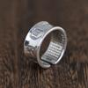 Anillo de Plata S990 Vintage Rey Ciervo Dorado Pie de Rey Anillo de Corazón de Verdad de Seis Caracteres Venta Transfronteriza al por Mayor