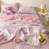 Juego de 4 Tapetes de Látex Clase A Verano Dormitorio Individual Doble Fresco Seda de Hielo Tapete Suave Juego de 3 Lavable 4