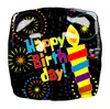 Balão de Folha de Alumínio Transfronteiriço Balão de Filme de Alumínio Feliz Aniversário Balão Decorativo de Filme de Alumínio 18 polegadas Tema de Festa Balão Quadrado de Filme de Alumínio
