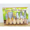 Mango de roble cuchillo y tenedor para queso 4 piezas mini acero inoxidable cuchillo para pastel cortador de mantequilla juego de cuchillos para queso