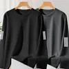 Nueva colección Primavera/Otoño 2026: camiseta base elástica para hombre, camiseta de manga larga con cuello redondo, ropa de moda para primavera/otoño