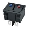 Interruptor Eléctrico de Alimentación Kcd1 Tipo Barco Doble Negro de 6 Pines y 2 Velocidades con Luz LED Ojo de Gato Rojo y Azul Certificado ETL Americano