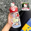 Taza de Agua de Plástico Nueva y Elegante para Niñas, Portátil de Verano con Doble Tapa, Taza Linda para Estudiantes con Popote, Venta al por Mayor