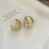 Brincos de Agulha Prata Estilo Francês Textura C para Mulheres Moda Simples Design Moderno Brincos de Tarraxa Leve Luxo Sensação de Alta Qualidade Acessórios de Brincos para Mulheres