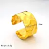Europa y Estados Unidos INS nueva flor de alta gama 18K pulsera versión ancha personalidad exagerada pulsera de hoja de acero inoxidable joyería mujeres