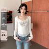 Camisetas Atacado Transfronteiriço de Manga Longa para Mulheres Verão 2025 Novo Design Nicho Hot Girl Ombro Normal Top Curto