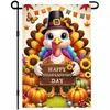 Comercio Exterior Transfronterizo Otoño Acción de Gracias Pavo Bandera de Jardín Decoración de Fiesta Festiva Bandera Colgante de Pavo de Doble Cara para Exteriores Bandera