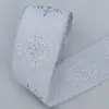 Impressão de Natal Dourada e Prateada Floco de Neve Fita de Linho Imitação Decorações para Sacola de Presente de Natal Parede de Fundo Pendurada Fita Superior