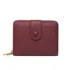 Cartera de Monedas Nueva con Cremallera Transfronteriza Billetera Corta Moda para Mujer Color Puro Patrón de Lichi Ranura para Múltiples Tarjetas